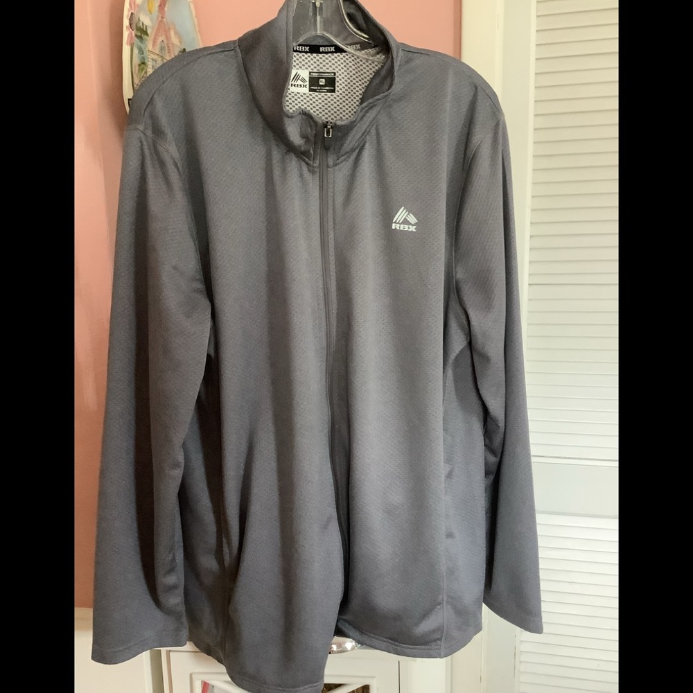 RBX mens xl gray light weight zip front jacket EUC